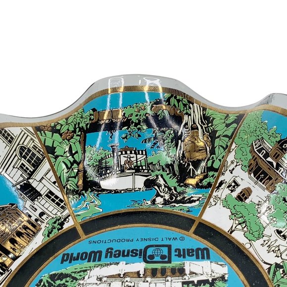 Vintage Walt Disney World Souvenir Plate Dish 1960s Magic Kingdom Ruffed Edge - Picture 6 of 13